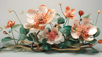 Abstract Floral Design Modern Artistic Blossom Elegance