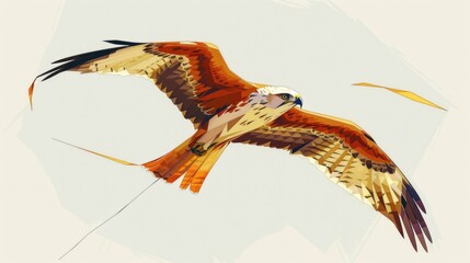 A beautiful painting of a bird flying through the air. Suitable for nature and wildlife themes