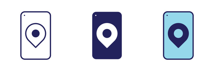 Monitoring  Location Position Pin icon - Navigation Set