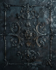 Ornate patterns on a dark, mysterious texture, creating a backdrop full of mystery and elegance