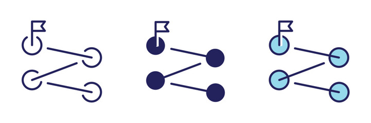 Roadmap  Path Route to Destination - Navigation Set