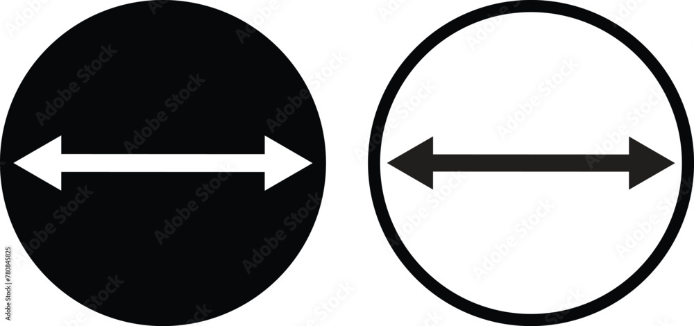 Poster double long arrow icon set in two styles . long arrow icon vector