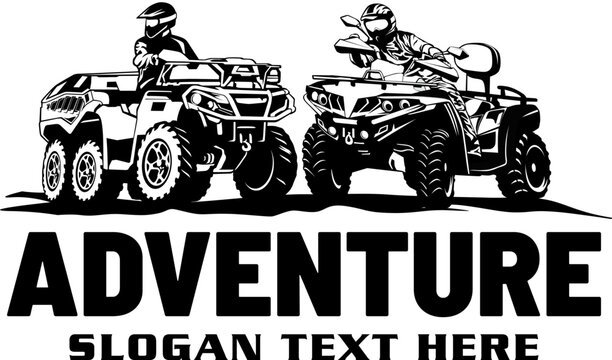 atv adventure vector logo design	

