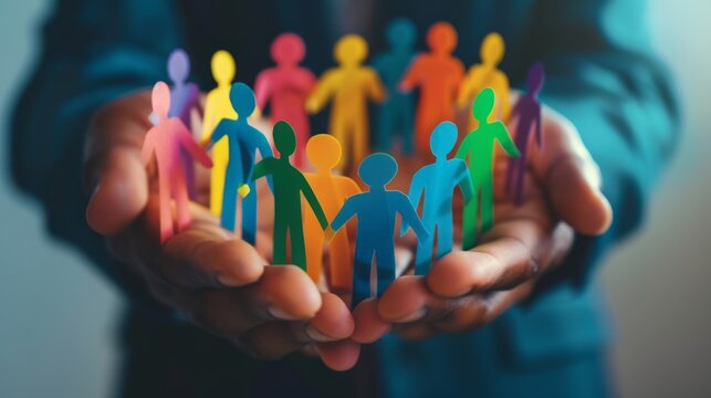 Hands Holding Colorful Figures