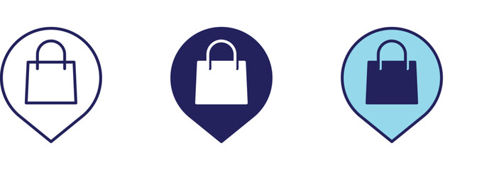 Shopping Mall Pin Icon - Navigation Set