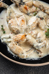 frog legs food French cuisine second course shriveled Cooking appetizer meal food snack on the table copy space food background