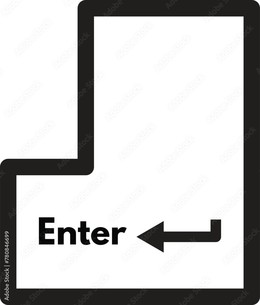 Poster enter button sign . enter button keyboard icon vector isolated on white background