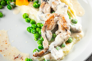 frog legs food French cuisine second course shriveled Cooking appetizer meal food snack on the table copy space food background