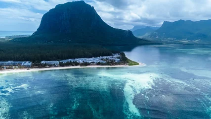 Fotobehang Le Morne, Mauritius The natural background of nature. Underwater waterfall in Mauritius.