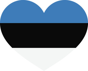 Estonia heart flag . Estonia love symbol . Estonia flag in heart shape . Vector illustration