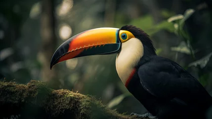 Küchenrückwand glas motiv A beautiful toucan resting in the forest. © Erick