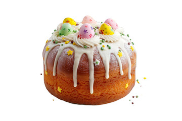 Easter Cake With Icing and Sprinkles