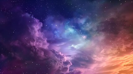 Obraz premium Colorful nebular galaxy stars and clouds as universe wallpaper