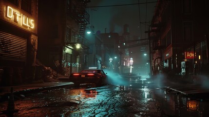 Crime is a pervasive presence in City, with gangs, drug dealers, and corrupt officials vying for control of the streets. Players must navigate a dangerous world where violence is a constant threat - obrazy, fototapety, plakaty