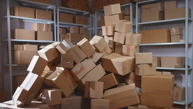 logistics problem,a bunch of boxes in the warehouse business