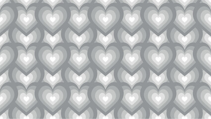 A pattern of heart love and shades of gray