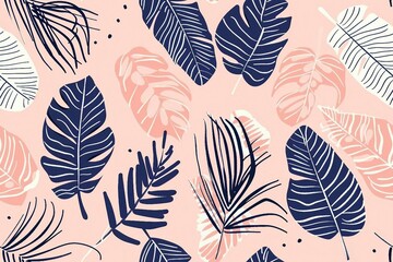 Seamless pattern with Palm leaves. boho leaves repeating pattern for nursery decor.
