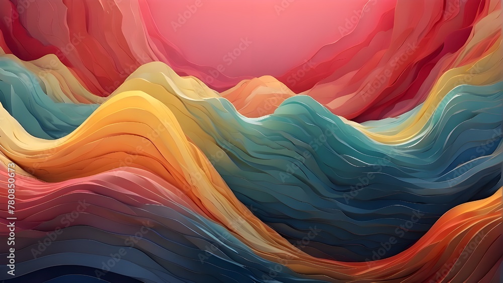 Poster dynamic lines intertwining to form an abstract wave pattern