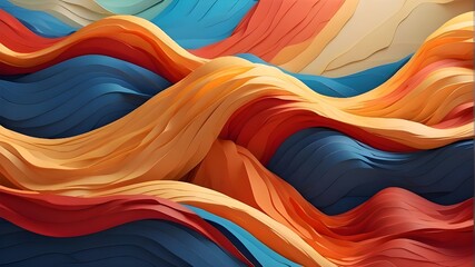 Dynamic lines intertwining to form an abstract wave pattern