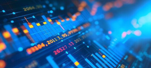 Dynamic Stock Market Data Visualization with Glowing Indicators