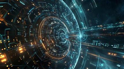 Obraz premium Fantasy abstract technology and engineering background