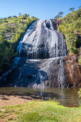 Obraz premium cascata criando um veio de noiva Morro da Igreja - Urubici - Serra Catarinense - Serra Geral - Santa Catarina - Brasil cachoeira