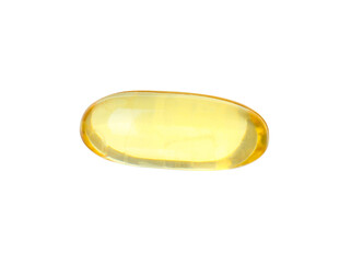 One vitamin capsule isolated on white. Health supplement