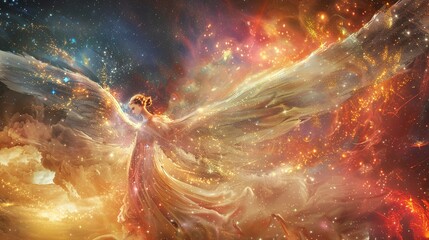 ethereal angel  cosmic background