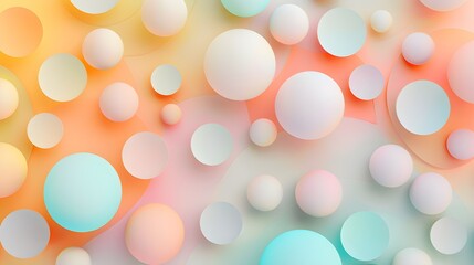 Geometric shapes: Pastel spheres abstract background - obrazy, fototapety, plakaty