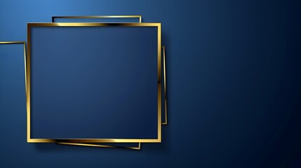 Golden frame on blue background