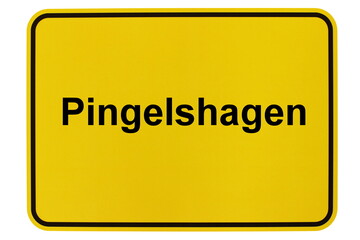 Illustration eines Ortsschildes der Gemeinde Pingelshagen in Mecklenburg-Vorpommern