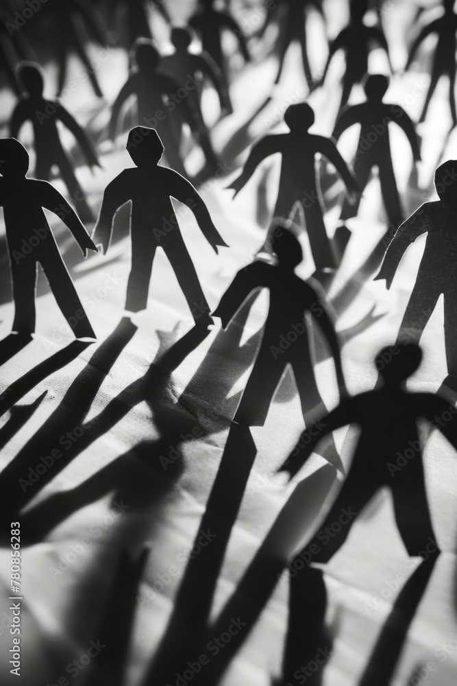 Aufkleber a group of people are standing in a line, with some of them looking at the camera. the image has a d