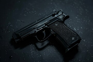 Ghost gun 9 mm semi automatic handgun featureless - obrazy, fototapety, plakaty