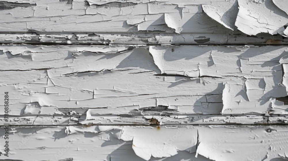 Poster detailed close up of peeling paint on a wall, suitable for background or texture use