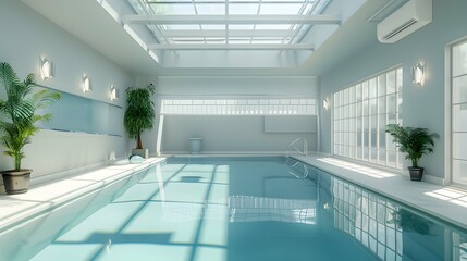Indoor pool with skylights