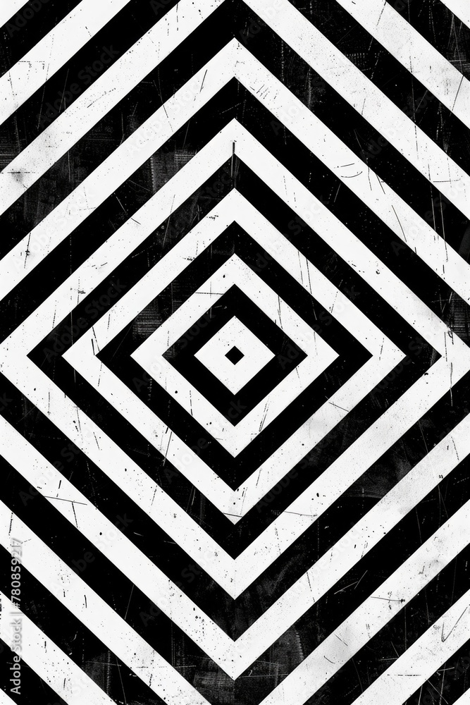 Aufkleber A black and white background with a diamond pattern. Suitable for various design projects