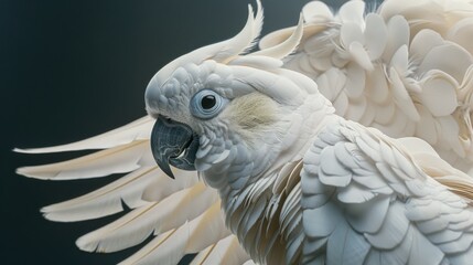 Obraz premium Close up of a parrot with its wings spread, suitable for various design projects