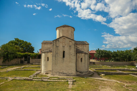 The smallest cathedral lies in the city Nin in Croatia. It was seat for bishop Grgur around year 800. He is famous for being the first to preach in local language.