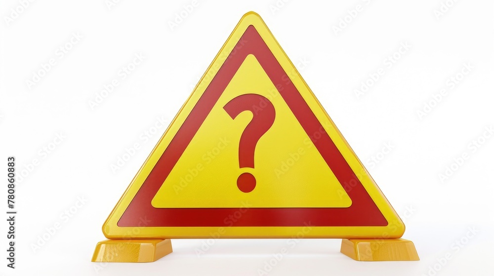 Aufkleber A yellow triangular sign with a question mark symbol. Suitable for educational or informational concepts