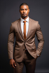 Black business man dressed in an elegant suit