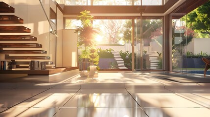 Modern Architecture, Entrance Hall in Morning Light