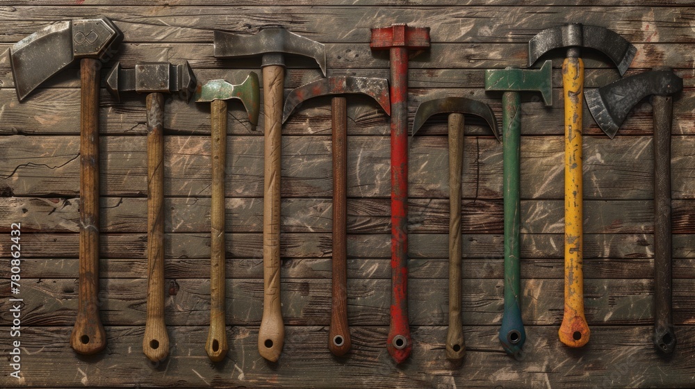 Poster different types of tools organized on a wall, perfect for diy projects