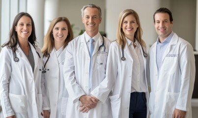 Fototapeta premium Smiling doctors in a row