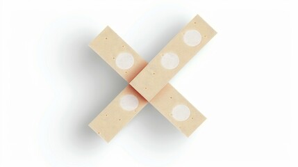 A piece of paper with a cross symbol