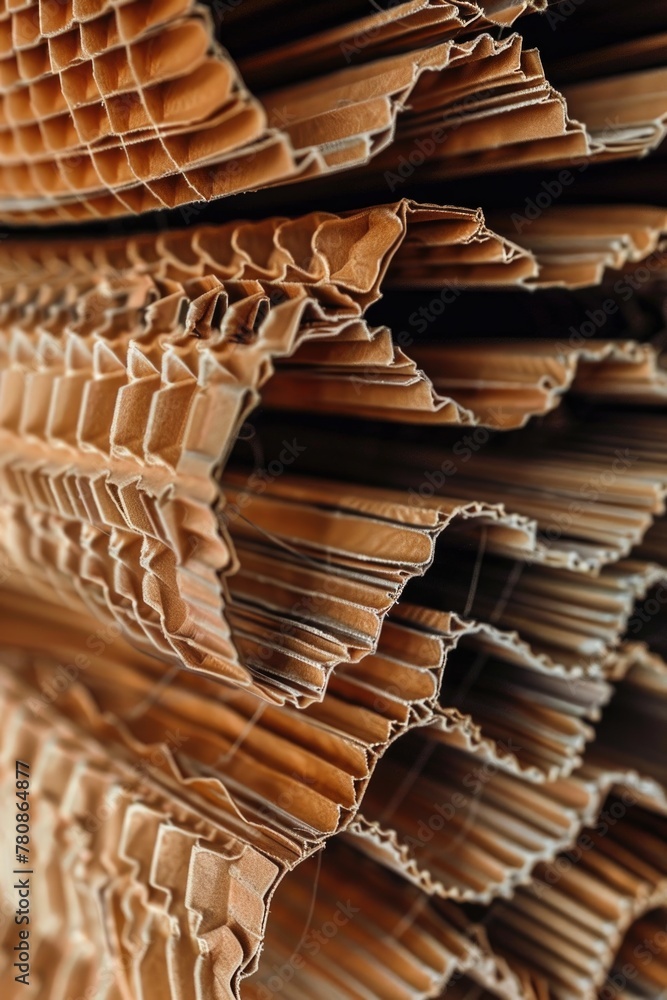 Poster close up view of a pile of brown paper. suitable for various craft and packaging concepts