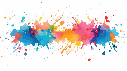 2d illustration. Colorful ink splashes. Paint splat