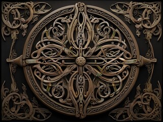 An intricate, Celtic knotwork design with historical elegance, generative AI