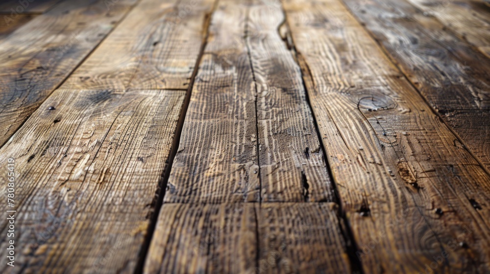 Poster detailed view of wooden floor with blurred background. suitable for interior design concepts