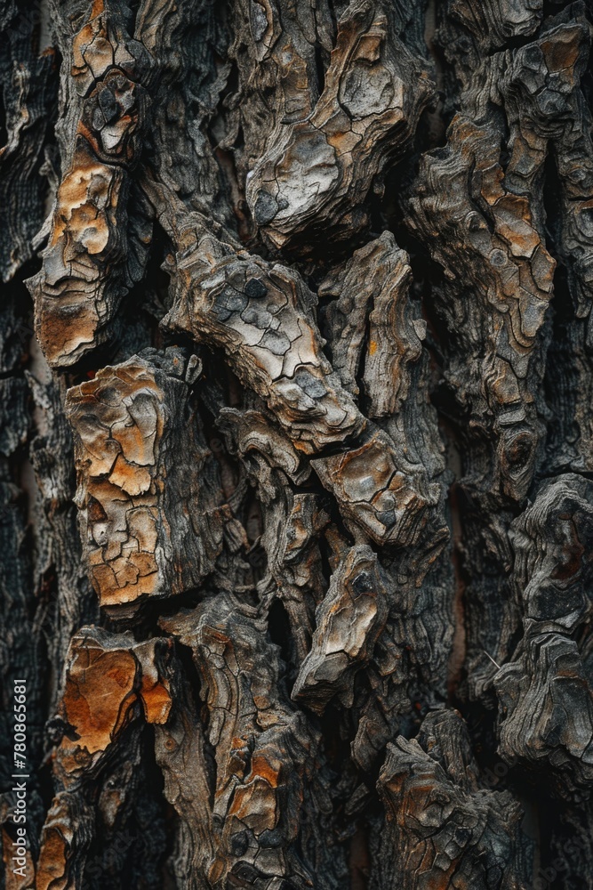 Poster detailed view of a tree trunk, suitable for nature concepts