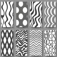 Collection of six unique black and white patterns. Ideal for various design projects